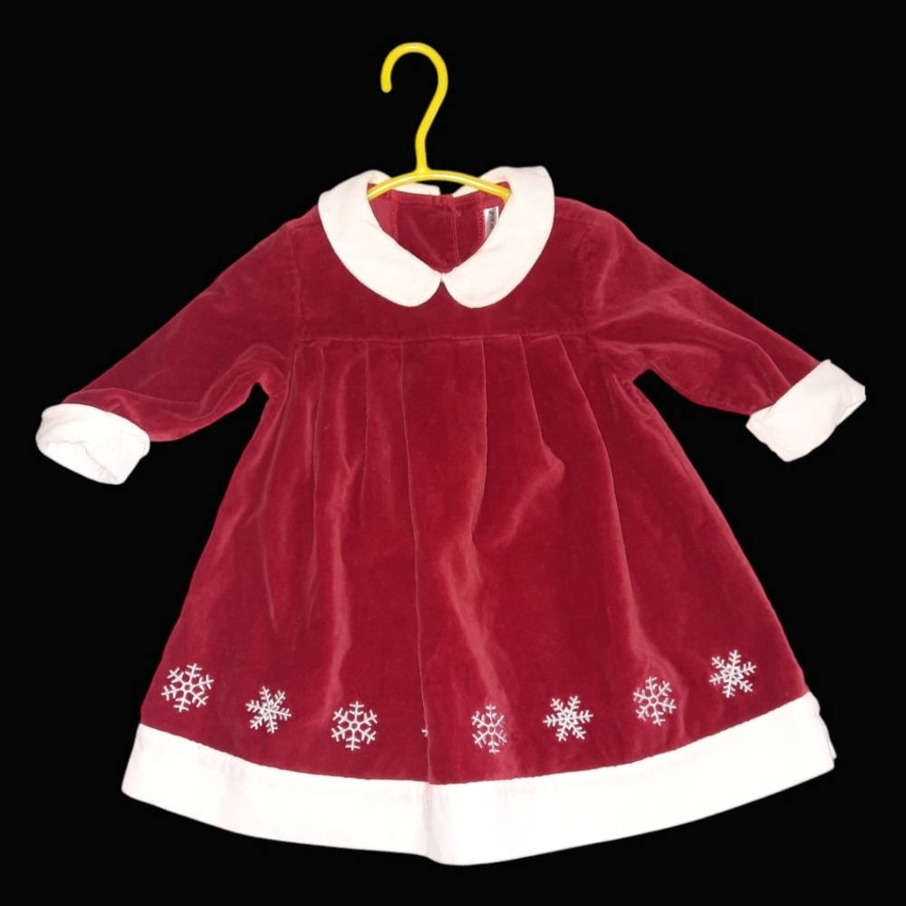 Maggie & Zoe 3-6 months Red Velvet Snowflake Dress